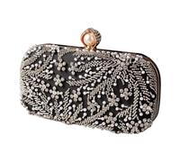 Elegant Beaded Embroidery Evening Purse with Sparkling Rhinestones Lightweight Shoulder Bag for Weddings Parties Practical Polyester Fashion Purse