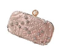 Elegant Beaded Embroidery Evening Purse with Sparkling Rhinestones Lightweight Shoulder Bag for Weddings Parties Practical Polyester Fashion Purse