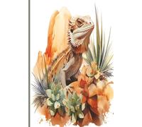 Elegant Bearded Dragon Notebook: Beautiful Watercolor Bearded Dragon Lined Journal for Reptile Lovers / 120 Pages / Glossy Softcover