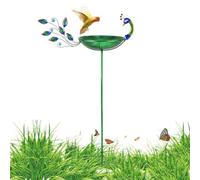 Elegant Bird Bath - Weather Resistant Rustproof Garden Water Feeder, Peacockk-Shaped Wrought Iron Animal Design Waterer for Patio, Yard, Lawn, Deck, Balcony | Free Standing Decorative Bird Water Bowl