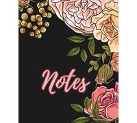 Elegant Black Floral Notebook for Women: Stylish Lined Journal for Note-Taking, Journaling & Daily Writing - Soft Matte Cover with Rose Illustration