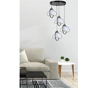 Elegant Black & White Chandelier, corpo in metallo, diametro 35 cm, altezza regolabile 70 cm, E27 Max 40 W, IP20 | Perfect for Modern Home Décor