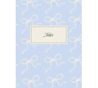 Elegant Blue Bow Notebook - Lined Journal for Women, Girls & Students | 100 Pages, Soft Matte Cover, 8” x 11”