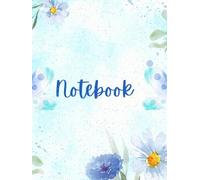 Elegant Blue Floral Unruled Notebook - Aesthetic Blank Journal for Sketching, Doodling & Creative Writing