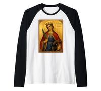 Elegant Catholic Icon of St. Catherine of Alexandria Maglia con Maniche Raglan