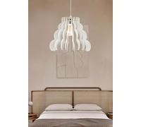 Elegant Cloudy Chandelier White MDF Body, Adjustable Height 70 cm, Cap 31 cm x 37 cm, E27 Socket Max 40W | Perfect for Modern Home Décor