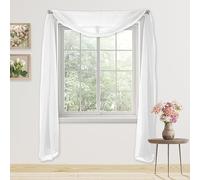 Elegant Comfort 139,7 x 548,6 cm Tenda Solid Sheer Voile Sciarpa, Bianco