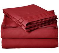 Elegant Comfort 1500 fili resistente alle rughe di qualità egiziana, ultra morbido, lussuoso set di 4 pezzi, California King, bordeaux