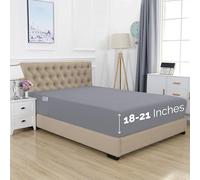 Elegant Comfort 1500, Lenzuolo con angoli per letto singolo, con tasca extra profonda per materasso alto, lussuoso e morbido, con tasca intelligente, senza pieghe, king size, di prima qualità, di