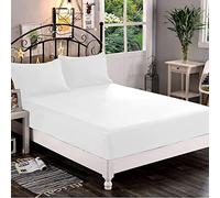 Elegant Comfort 1500, Lenzuolo con angoli profondi (40,64 cm), di qualità alberghiera, in morbida microfibra, resistente alle pieghe e allo sbiadimento, per letto California king size, bianco