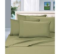 Elegant Comfort 1500 Thread Count Egyptian Quality 6 Piece Wrinkle Free And Fade Resistant Luxurious Bed Sheet Set, Queen, Verde