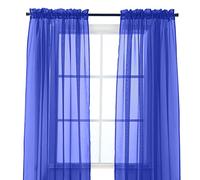 Elegant Comfort 2 pezzi pannello trasparente con tasca per asta da 5,1 cm, tende da finestra 101,6 cm di larghezza x 213,4 cm, blu neon