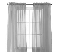 Elegant Comfort, 2 pezzi pannello velato con tasca per asta da 5,1 cm - tende per finestra 101,6 cm larghezza x 213,4 cm lunghezza, argento