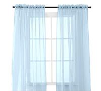 Elegant Comfort, 2 pezzi pannello velato con tasca per asta da 5 cm - tende per finestra 152,4 cm larghezza x 213,4 cm lunghezza - azzurro
