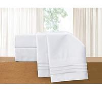 Elegant Comfort 4-Piece Bed Sheet Set-Luxury Bedding 1500 Thread qualità egiziana, Resistente alle Pieghe, Fresco e Traspirante, Facile Elastico, Microfibra, Bianco, Queen
