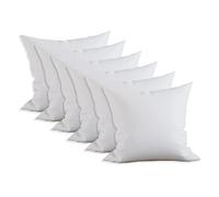 Elegant Comfort 6-Pack Pillow Insert Poly-Cotton Shell Siliconized Fiber Filling, 20 x 20, White 6 Count