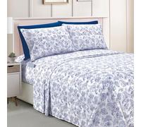 Elegant Comfort Amelia - Set di lenzuola con stampa cachemire, 6 pezzi, con tasca profonda 1500, qualità alberghiera, resistente allo sbiadimento e alle pieghe, lenzuola con angoli con tasche