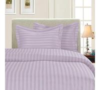 ELEGANT comfort Best, Softest, Coziest set copripiumino pezzi. - 1500 thread count Egyptian Quality luxurious Wrinkle Resistant 3-piece damasco Stripe copripiumino set, Full/Queen, lavanda/lilla