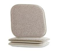 Elegant Comfort Confezione da 2 fodere per cuscini per sedie, retro in gomma antiscivolo, 40,6 x 40,6 cm, spessi coprisedili quadrati per sala da pranzo, comodi, con laccetti, motivo a zigzag, beige