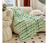 Elegant Comfort Coperta in pile con stampa irlandese di lusso super morbida con trifoglio verde fortunato - decorazione a tema giorno di San Patrizio soffice coperta calda e accogliente per divano e