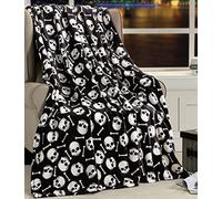 Elegant Comfort Coperta leggera a tema Halloween, morbida, accogliente e soffice, perfetta per rilassarsi in questa stagione spettrale, 127 x 152,4 cm, teschio e ossa, coperta