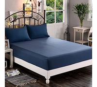 Elegant Comfort Count Lenzuolo con angoli di qualità egiziana, con tasca profonda fino a 40,6 cm, resistente alle pieghe e allo sbiadimento, in microfibra, blu navy, misura doppia/matrimoniale, XL