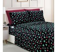 Elegant Comfort Feliz Navidad - Set di biancheria da letto morbide e lussuose, in microfibra di prima qualità, con motivo natalizio 1500, morbido, resistente alle pieghe e allo scolorimento (6 pezzi)