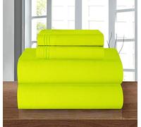 Elegant Comfort Lussuoso set copripiumino morbido, 1500 fili, qualità egiziana, resistente alle pieghe, resistente allo sbiadimento, 3 pezzi, moderno, per letto queen size, colore: lime