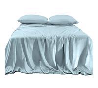 Elegant Comfort Lussuoso set di 4 pezzi di raso setoso, delicato sulla pelle e sui capelli, rughe, scolorimento, antimacchia con lenzuolo con angoli profondi, set di lenzuola in raso morbido