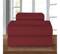 Elegant Comfort, Lussuoso Set di Biancheria da Letto in Cotone Egiziano 1500, 4 Pezzi, Alta qualità, Anti Pieghe, con Angoli Elasticizzati, Tasca Profonda Fino a 40,6 cm, King Size, Bordeaux