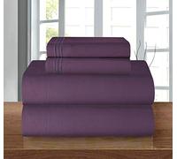Elegant Comfort Lussuoso set di biancheria da letto in cotone egiziano 1500, 4 pezzi, di alta qualità, resistente alle pieghe, con lenzuolo con angoli elasticizzati, tasca profonda fino a 40,6 cm,