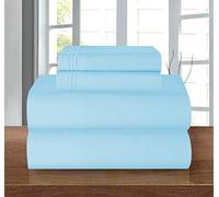 Elegant Comfort Lussuoso set di biancheria da letto morbido 1500, qualità alberghiera, 4 pezzi, resistente alle pieghe e allo sbiadimento, con tasca profonda fino a 40,6 cm, colore: acqua