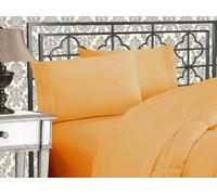 Elegant Comfort Lussuoso set di lenzuola 1500 in microfibra di qualità alberghiera, tre linee ricamate, morbide, 4 pezzi, resistente alle pieghe e allo sbiadimento, completo, color cammello-oro