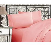 Elegant Comfort Lussuoso set di lenzuola di qualità egiziana a 3 linee ricamate di qualità premium da hotel, 4 pezzi, resistente alle pieghe e allo sbiadimento, doppio/gemello, XL, rosa polverosa