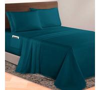 Elegant Comfort Lussuoso set di lenzuola in microfibra 1500 di prima qualità, 4 pezzi, profondità 45-61 cm, con angoli extra profondi, ultra morbide, per letto matrimoniale/matrimoniale XL, foglia di