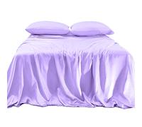Elegant Comfort Lussuoso set di lenzuola in raso setoso, delicato sulla pelle e sui capelli, antipieghe, sbiadimento, antimacchia con tasche profonde, lenzuolo con angoli, morbido e rinfrescante,