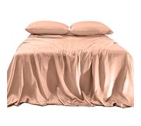 Elegant Comfort Lussuoso set di lenzuola in raso setoso, delicato sulla pelle e sui capelli, rughe, non scolorisce, con tasche profonde, lenzuolo con angoli, set di lenzuola in morbido raso, per letto