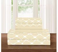 Elegant Comfort Luxury Softest 6-Piece Sheet, Wrinkle Resistant Milano Trellis Pattern 1500 Thread Count Egyptian Quality Coziest Bedding Set, King, Burgundy