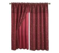Elegant Comfort Luxury Tenda/Finestra Pannello Set con mantovana e Dorso 137,2 x 213,4 cm (Set di 2), Bordeaux