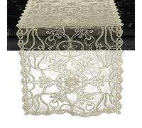 Elegant Comfort Ricamo Ingrid Runner-Dresser Sciarpa per la casa e la camera da letto, decorazione per tavolo da pranzo da cucina per interni ed esterni, 40 x 127 cm, oro