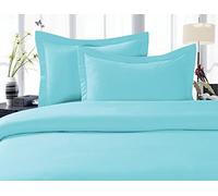 Elegant Comfort Set copripiumino 1500 in microfibra di qualità alberghiera, 3 pezzi, senza pieghe e resistente allo sbiadimento, lussuoso, per letto matrimoniale/matrimoniale, colore: acqua