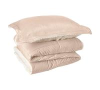 Elegant Comfort Set copripiumino reversibile in microfibra scamosciata, 3 pezzi, colore tortora, completo