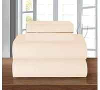 Elegant Comfort - Set da 3 pezzi di biancheria da letto, lussuoso, morbido, 1500 fili, qualità egiziana, resistente alle pieghe e allo scolorimento, con risvolto profondo moderno Twin/Twin XL Crema