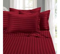 Elegant Comfort Set di 4 lenzuoli più morbidi e accoglienti - 1500 fili di qualità egiziana lussuosa antirughe 6 pezzi set di lenzuola damascate a righe doppie, bordeaux