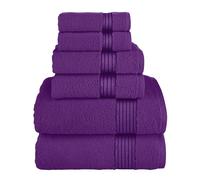 Elegant Comfort Set di 6 asciugamani in cotone di alta qualità, include 2 salviette, 2 asciugamani per le mani e 2 teli da bagno, 100% cotone turco, asciugamani altamente assorbenti e super morbidi,