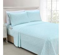 Elegant Comfort Set di 6 lenzuola morbide e accoglienti, microfibra di qualità alberghiera 1500 fili, con tasca profonda, resistente alle pieghe, motivo a onde, doppio XL, acqua