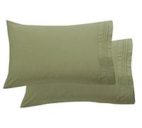 Elegant Comfort Set di federe di lusso ultra morbide, 2 pezzi, in microfibra spazzolata di alta qualità, 1500, di alta qualità, resistente alle pieghe, standard/queen size, verde salvia