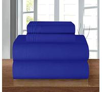 Elegant Comfort ® Set di lenzuola a 1500 fili, resistenti alle pieghe, qualità egiziana, ultra morbide e lussuose, 4 pezzi, con tasca profonda fino a 40,6 cm, molte dimensioni e colori, king size, blu