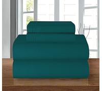 Elegant Comfort, Set di lenzuola di lusso 1500 in microfibra qualità alberghiera, 4 pezzi,anti pieghe, con angoli elasticizzati integrali, tasca profonda fino a 40,6 cm, king size, blu marino