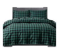 Elegant Comfort Set di lenzuola in 100% flanella di cotone turco, morbide, 4 pezzi, lenzuolo con angoli profondi, ultra morbide, calde e anti-pelucchi, per letto king, colore: verde bufalo